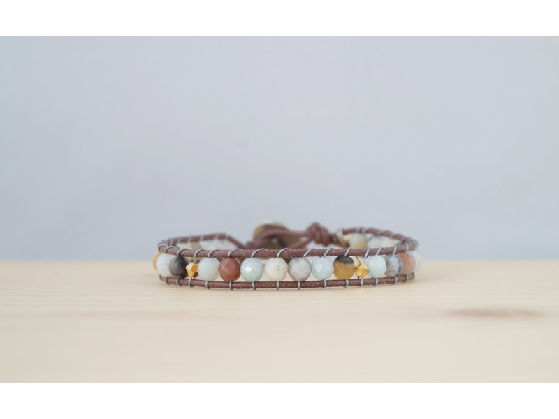 wrap un tour en amazonite arc en ciel et swarovski wrap un tour en amazonite arc en ciel et swarovski