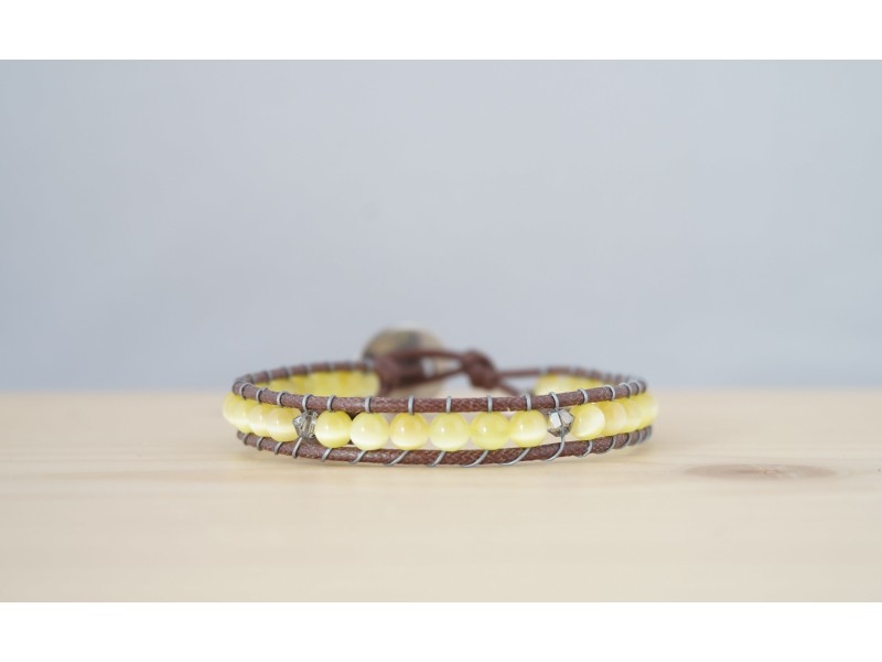 wrap en pierre fine jade, citron et swarovski wrap en pierre fine jade, citron et swarovski