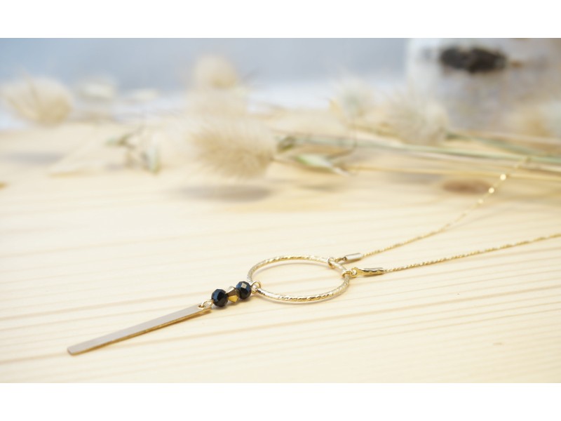 collier plaqué or et onyx collier plaqué or et onyx