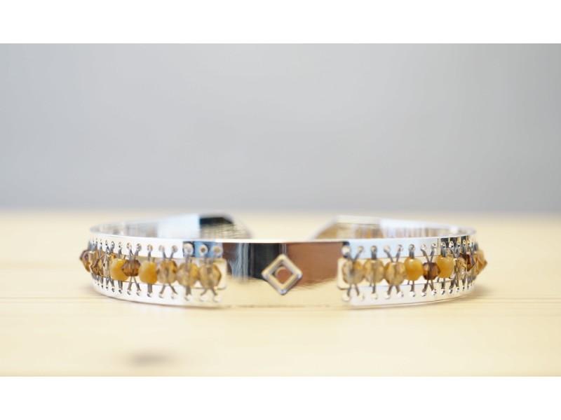 jonc plaqué argent , caramel jonc plaqué argent , caramel