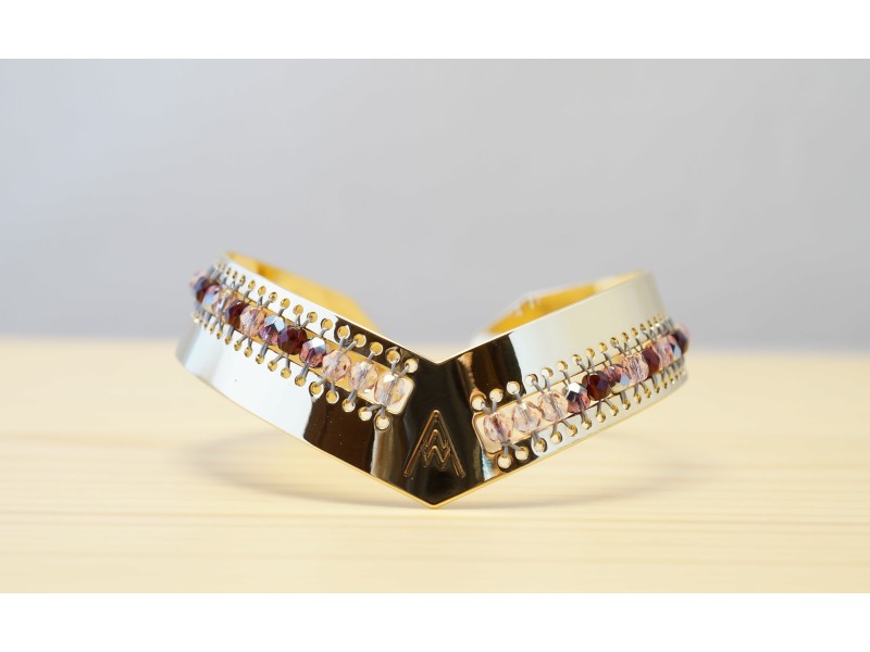 bracelet femme jonc or, bordeaux et rose bracelet femme jonc or, bordeaux et rose
