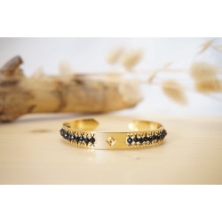 bracelet femme, spinelle, pierre naturelle, bijou, jonc, or