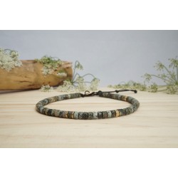 bracelet cheville, bijou pied, pierres naturelles, turquoise africaine, perle verte et hématite