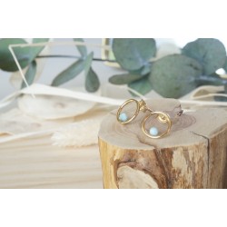 boucles d'oreille, larimar, bijou femme, pierre naturelle, bleu ciel