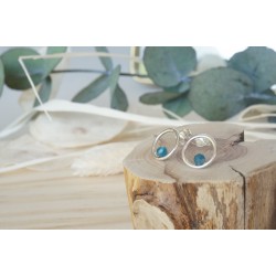 boucles d'oreille,  bijou femme, pierre naturelle apatite, argent 925