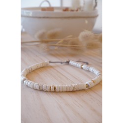 bracelet cheville, bijou pied, pierre naturelle, magnésite
