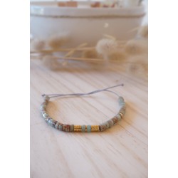 bracelet heishi , pierre naturelle, jaspe, vert d'eau , bijou femme