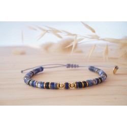 bracelet heishi sodalite bleu