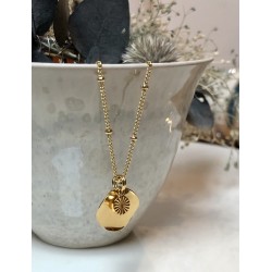 Collier doré à l'or fin avec medailles