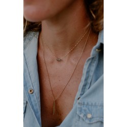 collier plaqué or et labradorite