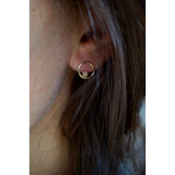 copy of Mini-créoles larimar, plaqué or 15mm