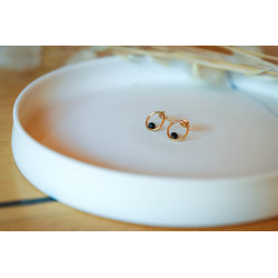 copy of Mini-créoles larimar, plaqué or 15mm