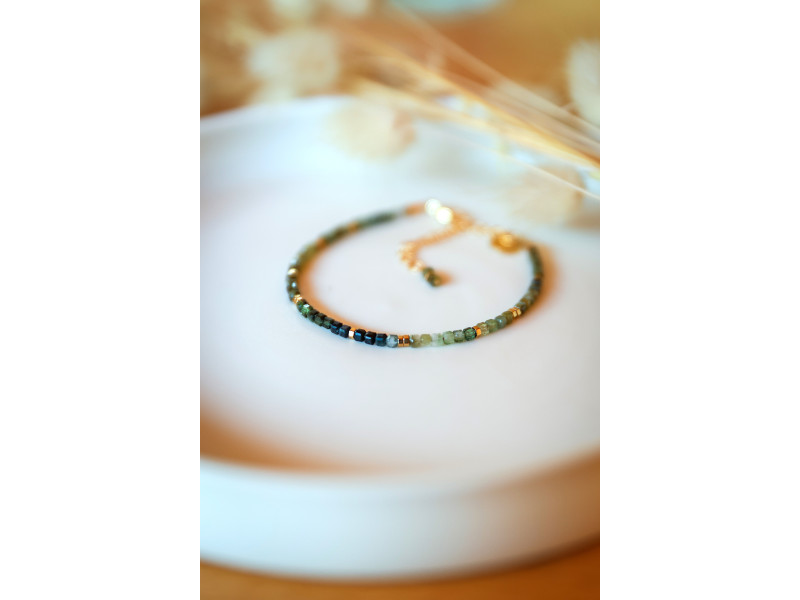 tourmaline verte du brésil, bracelet femme, bijou femme, pierres naturelles vertes