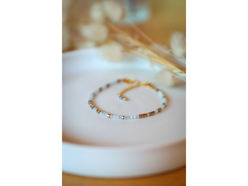 pierre bleu naturelle, bleu ciel, aigue marine du Brésil, bijou bracelet femme