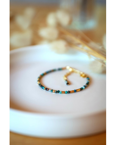 pierre bleu naturelle, turquoise, chrysocole du Brésil, bijou bracelet femme