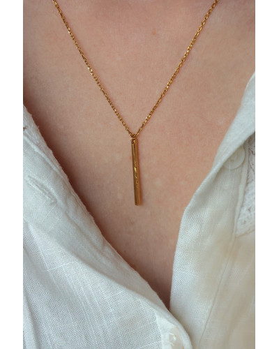 Collier tige, doré , bijou femme, barre des ecrins, montagne